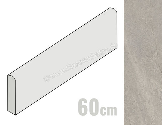  Sant Agostino Bergstone Grey 7.3x60 cm Sockel Matt Strukturiert Naturale CSABBEGR60 | 595966