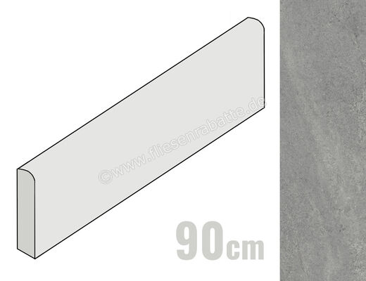  Sant Agostino Bergstone Dark 7.3x90 cm Sockel Matt Strukturiert Naturale CSABBEDA90 | 595969