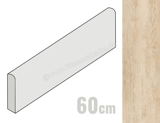  Sant Agostino Yorkwood Honey 7.3x60 cm Sockel Matt Eben Naturale CSABYOHO60 | 596662
