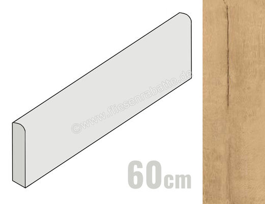  Sant Agostino Timewood Natural 7.3x60 cm Sockel Matt Eben Naturale CSABTWNA60 | 597271