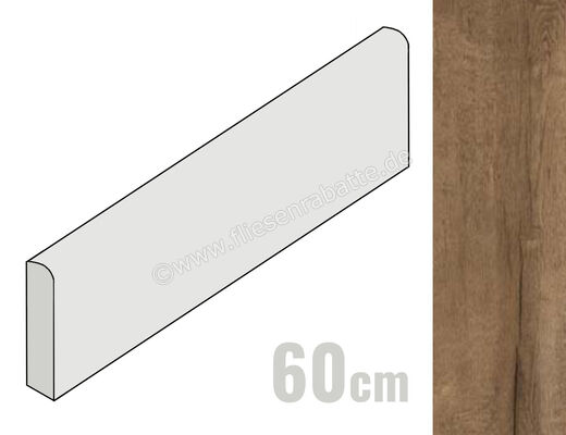  Sant Agostino Timewood Brown 7.3x60 cm Sockel Matt Eben Naturale CSABTWBR60 | 597280