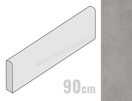  Sant Agostino Logico Grey 7.3x90 cm Sockel Matt Eben Naturale CSABLGRY90 | 601522
