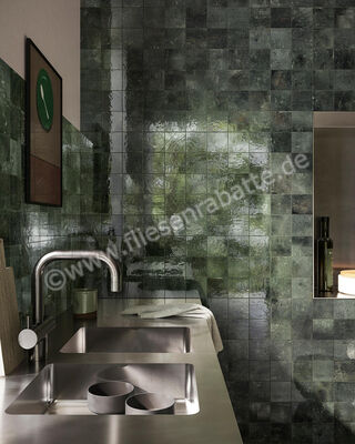  Sant Agostino Pixel Forest 10x10 cm Wandfliese Glänzend Strukturiert Lucida CSAPXFOL10 | 602776