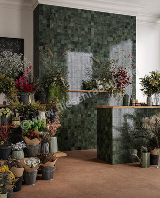  Sant Agostino Pixel Forest 10x10 cm Wandfliese Glänzend Strukturiert Lucida CSAPXFOL10 | 602779