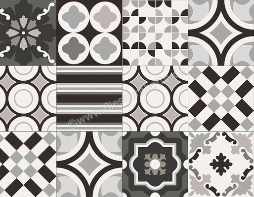  Sant Agostino Patchwork B W Mix 20x20 cm Bodenfliese / Wandfliese Matt Eben Naturale CSAPBWMX20 | 602950