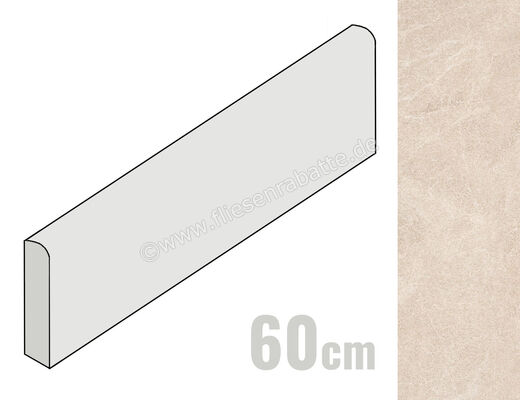  Sant Agostino Unionstone 2 Oriental Beige 7.3x60 cm Sockel Matt Eben Naturale CSABORBE60 | 604015