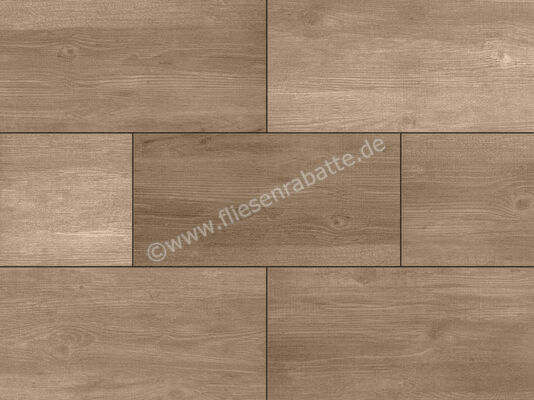  ceramicvision Athena Holz Outdoor Natur 40x80x2 cm Terrassenplatte 2cm Matt Strukturiert Naturale CV4000211 | 605395