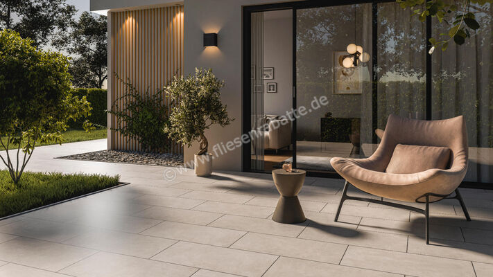  ceramicvision Athena Beton Outdoor Taupe 40x80x2 cm Terrassenplatte 2cm Matt Strukturiert Naturale CV4000244 | 605674