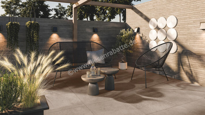  ceramicvision Athena Stein Outdoor Beige 40x80x3 cm Terrassenplatte 3cm Matt Strukturiert Naturale CV4003161 | 605719