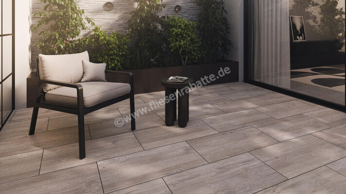  ceramicvision Athena Holz Outdoor Grau 40x80x3 cm Terrassenplatte 3cm Matt Strukturiert Naturale CV4003163 | 605725