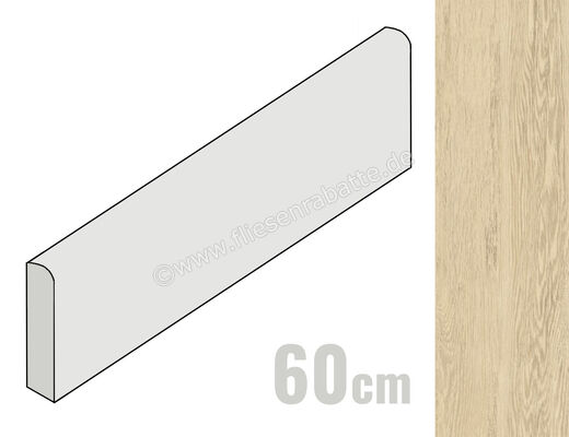  Sant Agostino Sunwood Light 7.3x60 cm Sockel Matt Eben Naturale CSABSNLI60 | 608434