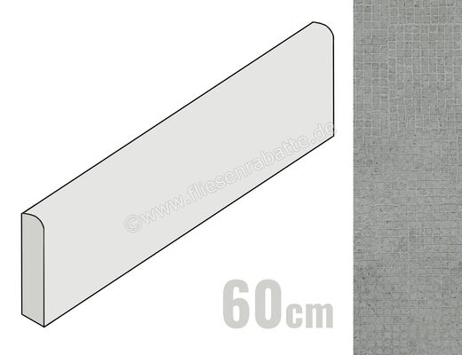  Sant Agostino Novart Grey 7.3x60 cm Sockel Matt Strukturiert Naturale CSABNOGY60 | 611452