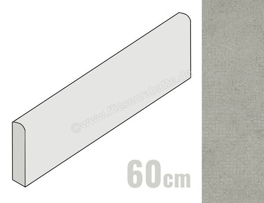  Sant Agostino Novart Pearl 7.3x60 cm Sockel Matt Strukturiert Naturale CSABNOPE60 | 611461