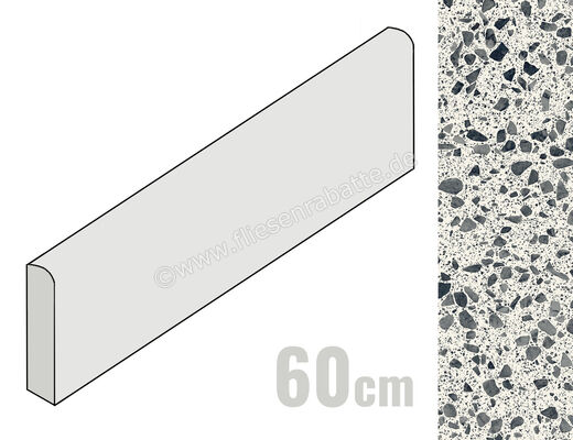  Sant Agostino Iro Next Black 7.3x60 cm Sockel Matt Eben Silk CSABINBS60 | 616756