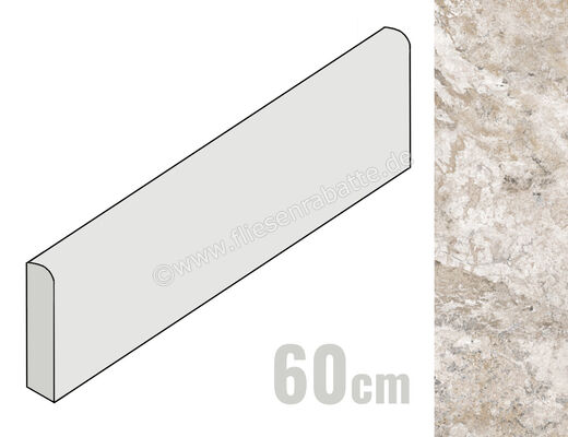  Sant Agostino Metastone Mud 7.3x60 cm Sockel Matt Eben Naturale CSABMEMU60 | 617950