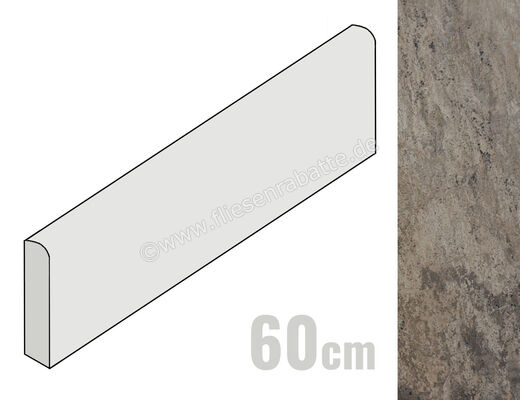  Sant Agostino Metastone Sunset 7.3x60 cm Sockel Matt Eben Naturale CSABMESU60 | 617956