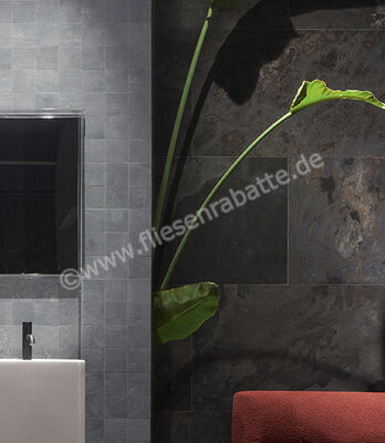  Sant Agostino Metastone Night 7.3x29.6 cm Bodenfliese / Wandfliese Matt Eben Naturale CSAMENI730 | 618124