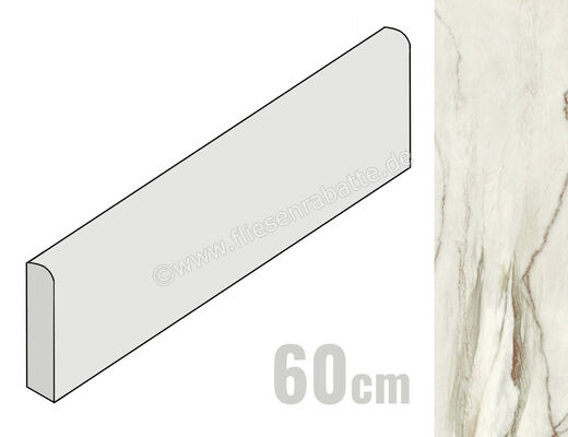  Sant Agostino Star Marble Emerald 7.3x60 cm Sockel Glänzend Eben Krystal CSABSMEY60 | 619084