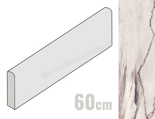  Sant Agostino Star Marble Purple 7.3x60 cm Sockel Glänzend Eben Krystal CSABSMPY60 | 619096