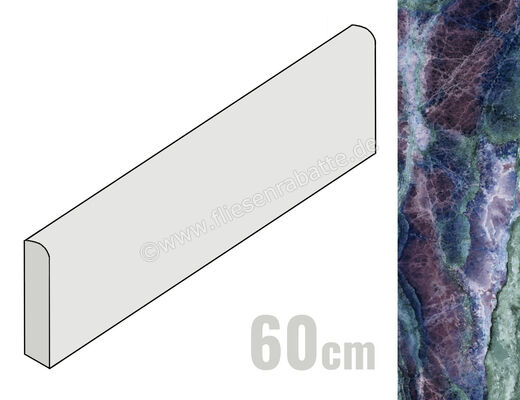  Sant Agostino Star Onyx Purple 7.3x60 cm Sockel Glänzend Eben Krystal CSABSOPY60 | 619105