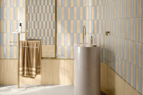  Del Conca Ghiaccioli Vaniglia 6x25 cm Wandfliese Brick Glänzend Strukturiert Naturale 62GH01BRI | 620113