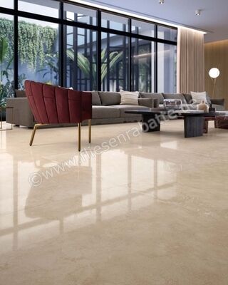  Sant Agostino Via Appia Beige 60x60 cm Bodenfliese / Wandfliese Cross Cut Glänzend Eben Krystal CSAACCBK60 | 623650