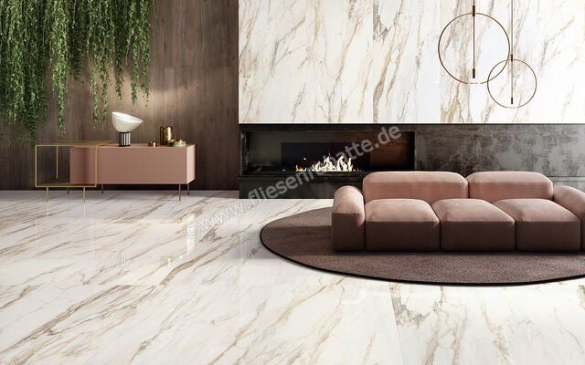  Sant Agostino Trumarmi Gold 30x60 cm Bodenfliese / Wandfliese Glänzend Eben Krystal CSATMGOK30 | 625765