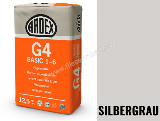  Ardex G4 BASIC 1-6 Fugenmörtel 12,5 kg Papiersack Silbergrau 19567 | 632612