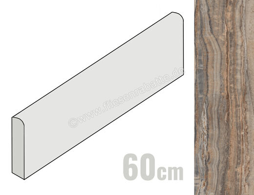  Sant Agostino Astral Amber 7.3x60 cm Sockel Glänzend Eben Krystal CSABAAMK60 | 636530