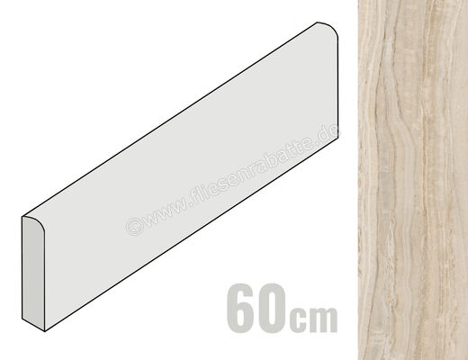  Sant Agostino Astral Beige 7.3x60 cm Sockel Matt Eben Naturale CSABABEI60 | 636536