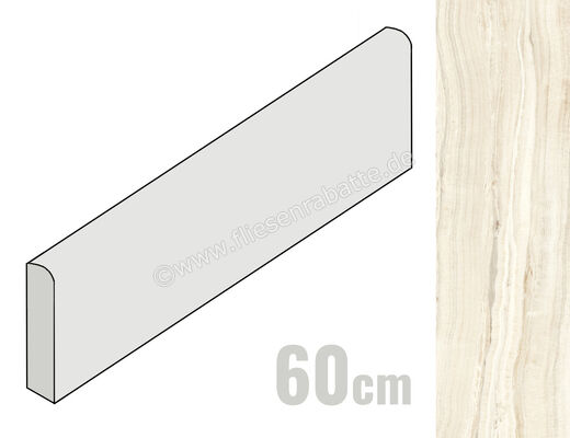  Sant Agostino Astral Ivory 7.3x60 cm Sockel Matt Eben Naturale CSABAIVO60 | 636539