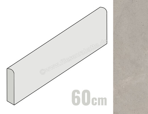  Sant Agostino Baystone Grey 7.3x60 cm Sockel Matt Eben Naturale CSABBYGY60 | 637973