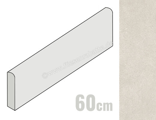  Sant Agostino Gravel Small Pearl 7.3x60 cm Sockel Matt Strukturiert Naturale CSABGSPE60 | 641119