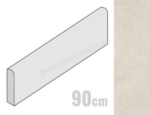  Sant Agostino Gravel Small Pearl 7.3x90 cm Sockel Matt Strukturiert Naturale CSABGSPE90 | 641122