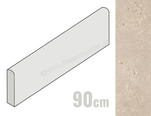  Sant Agostino Gravel Small Sand 7.3x90 cm Sockel Matt Strukturiert Naturale CSABGSSA90 | 641128