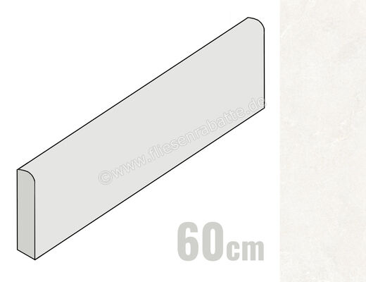  La Fabbrica Ava Noble Stone White 7x60 cm Sockel Matt Eben Naturale 199151 | 643195