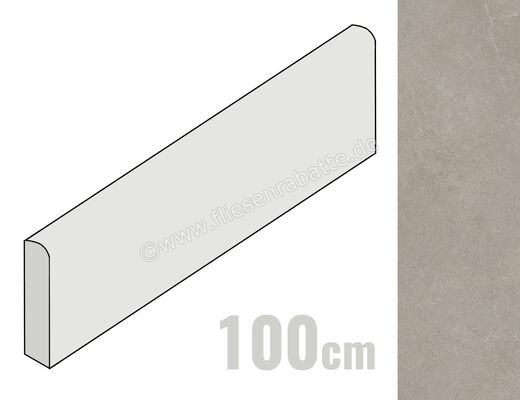  La Fabbrica Ava Noble Stone Taupe 7x100 cm Sockel Matt Eben Naturale 199145 | 643198