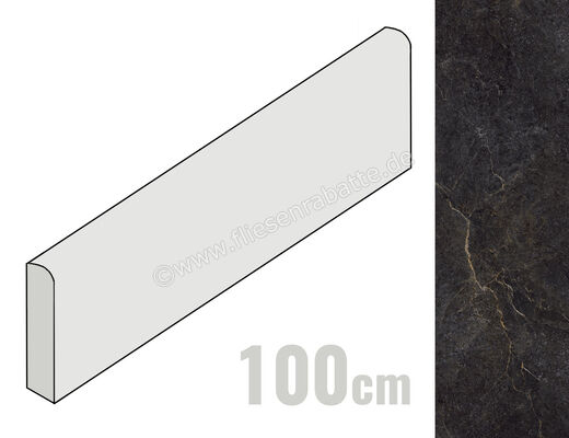  La Fabbrica Ava Noble Stone Dark 7x100 cm Sockel Matt Eben Naturale 199144 | 643201