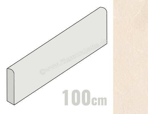  La Fabbrica Ava Noble Stone Beige 7x100 cm Sockel Matt Eben Naturale 199143 | 643204