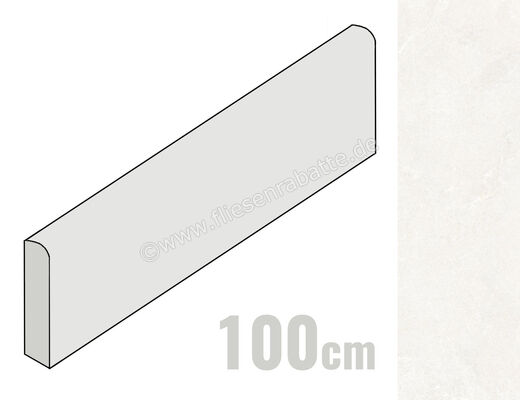  La Fabbrica Ava Noble Stone White 7x100 cm Sockel Matt Eben Naturale 199141 | 643210