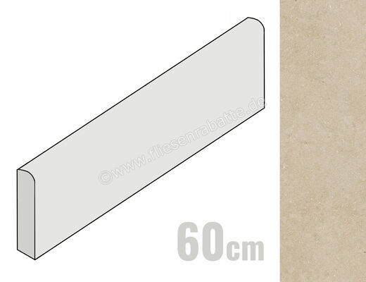  La Fabbrica Ava Moon Cream Naturale 7x60 cm Sockel Matt Eben Naturale 284B54 | 644152