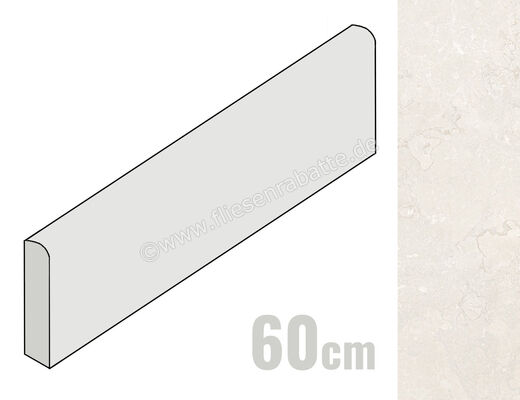  Coem Lagos Ivory 7.5x60 cm Sockel Matt Strukturiert Naturale OSB601R | 649435