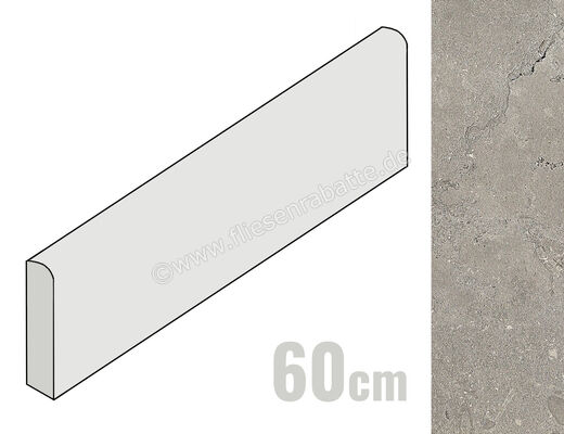  Coem Lagos Light Grey 7.5x60 cm Sockel Matt Strukturiert Naturale OSB603R | 649447