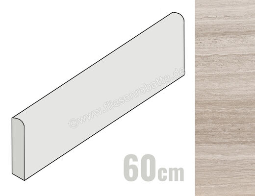  Coem Flow Greige 7.5x60 cm Sockel Glänzend Strukturiert Lappato SKB600L | 649543