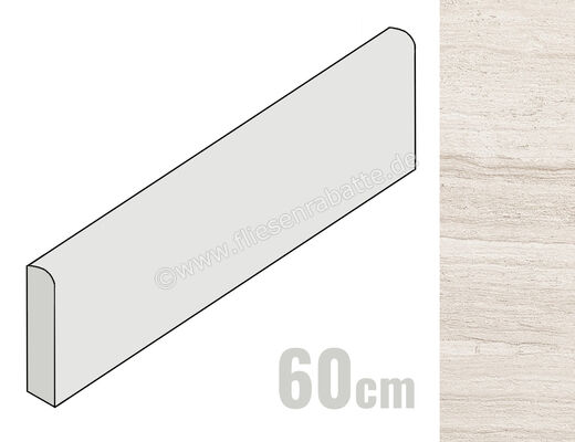  Coem Flow White 7.5x60 cm Sockel Matt Strukturiert Naturale SKB601R | 649546