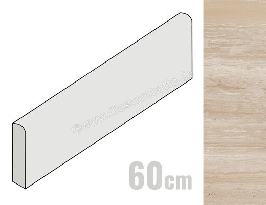 Coem Flow Beige 7.5x60 cm Sockel Matt Strukturiert Naturale SKB602R | 649549