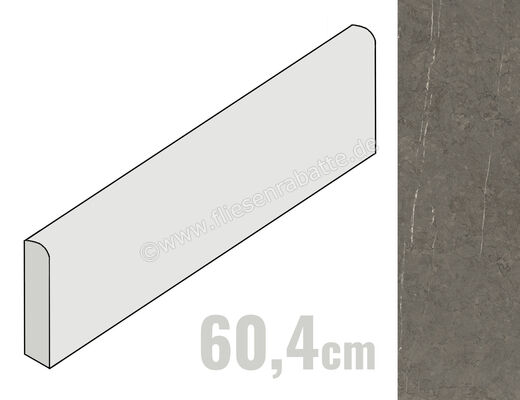  Coem Sense Moka 7.5x60.4 cm Sockel Matt Strukturiert Levigato GEB600L | 651173