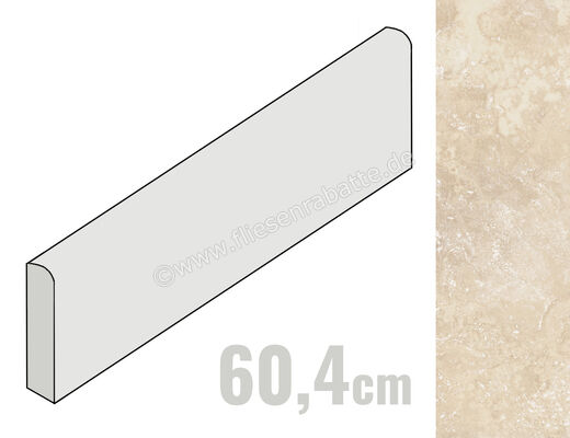  Coem Luberon Creme 7.5x60.4 cm Sockel Matt Eben Naturale LUB602R | 651749
