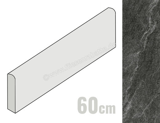  Coem Cardoso Antracite 7.5x60 cm Sockel Matt Eben Naturale PCB600R | 651977