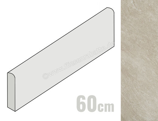  Coem Cardoso Beige 7.5x60 cm Sockel Matt Eben Naturale PCB602R | 651989